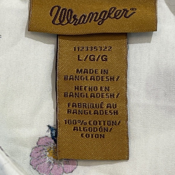Wrangler Kids Western Print SNAP Down Shirt - Cream, Yellow, Purple SIZE L - Picture 5 of 6